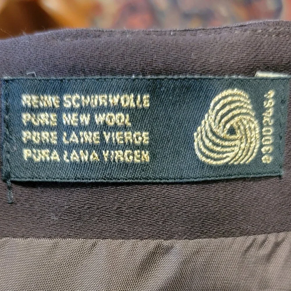 VINTAGE BROWN ESCADA PENCIL SKIRT size 42 -us size 6 - Picture 7 of 7